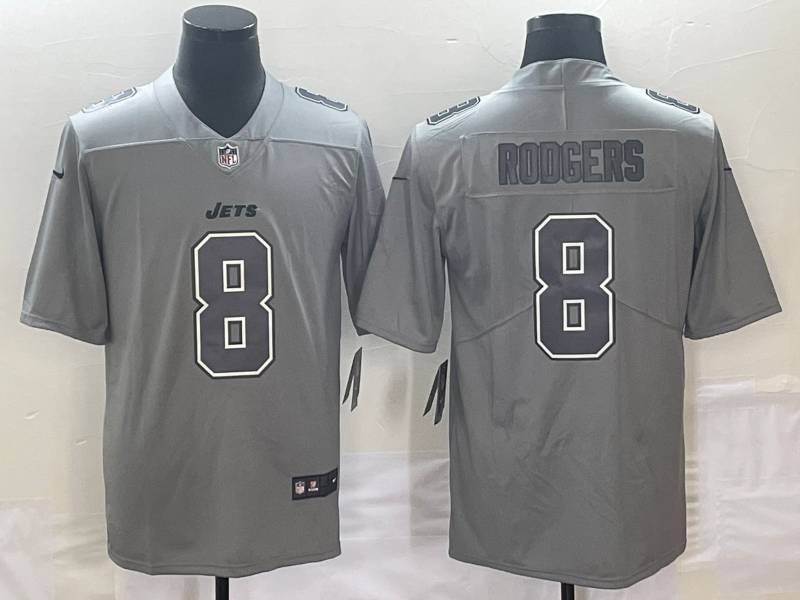Men's New York Jets #8 Aaron Rodgers Grey Vapor Untouchable Limited Stitched Jersey